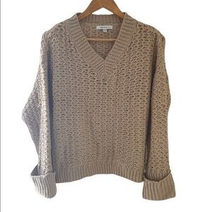 Purple Snow Beige Net Vneck Sweater Medim